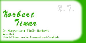 norbert timar business card